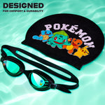 Get Trend Swimming Goggles and Swimming Cap for Kids Teenagers Anti Fog UV Protection Adjustable Strap Swim Accessories for Pool Beach Holiday - Get Trend