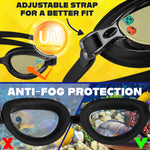 Get Trend Swimming Goggles and Swimming Cap for Kids Teenagers Anti Fog UV Protection Adjustable Strap Swim Accessories for Pool Beach Holiday - Get Trend