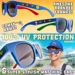 Get Trend Baseball Cap Kids Sunglasses Set Boys Hat 100% UV Protection Kids Sunglasses Holiday Accessories Boys Gifts - Get Trend