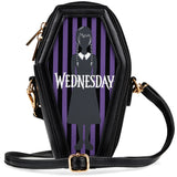 Wednesday Cross Body Bag for Girls Teens Shoulder Handbag Coffin Removable Strap