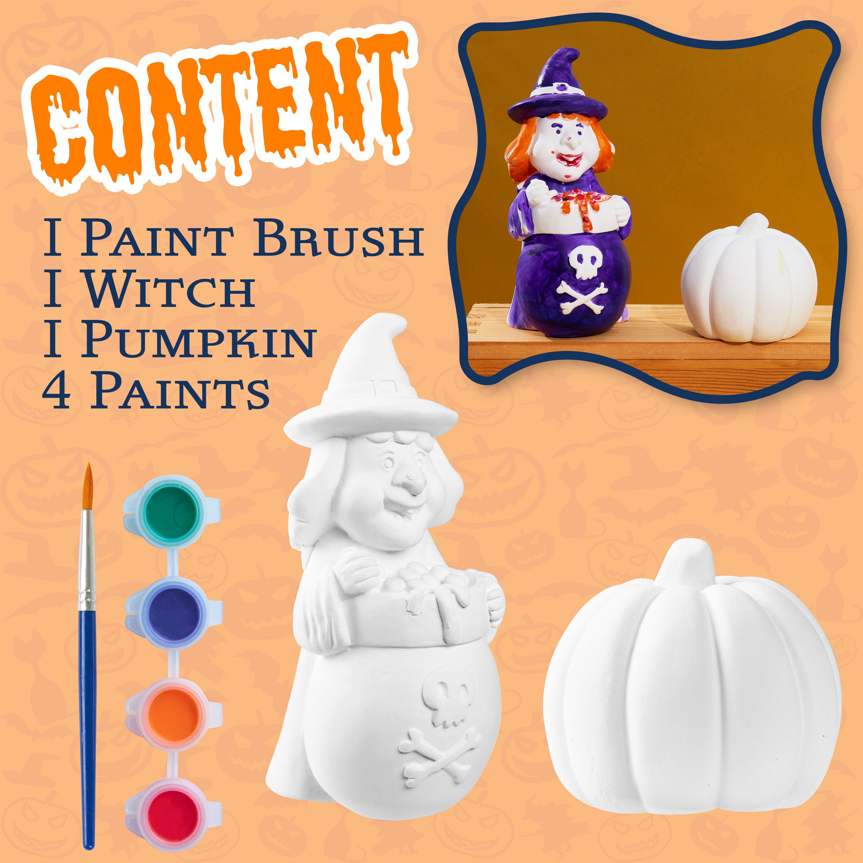 KreativeKraft Kids Painting Set Halloween Decorations-Paint Your Own Sets for Kids (Set of 2) - Get Trend