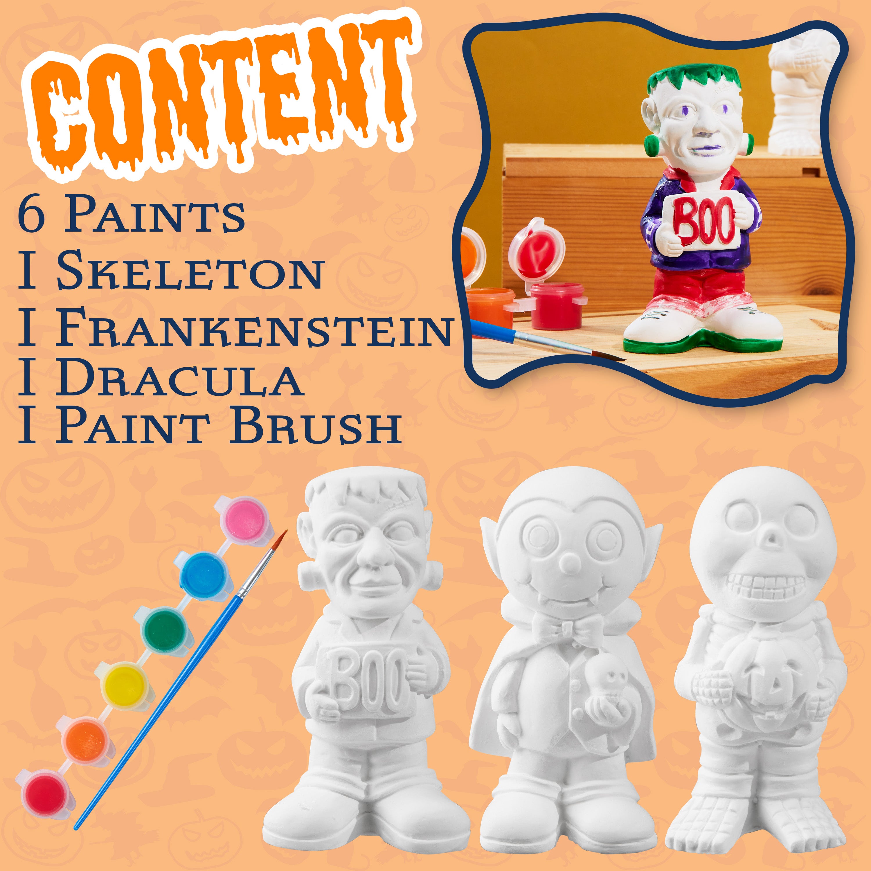 KreativeKraft Kids Painting Set - Halloween Decorations - Fun Arts and Crafts for Family - Get Trend