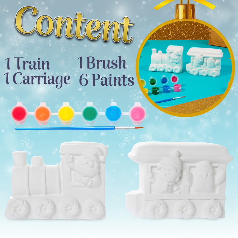 KreativeKraft Kids Paint Your Own Christmas Decorations Set -Painting Set (Set of 2)