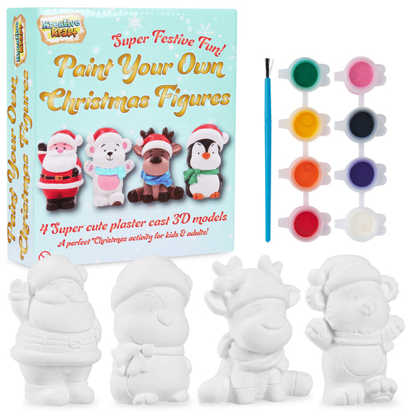 KreativeKraft Kids Paint Your Own Christmas Decorations Set - Painting Set (Set of 4) - Get Trend