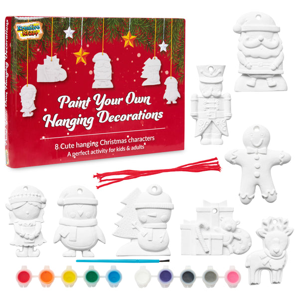KreativeKraft Kids Paint Your Own Christmas Decorations Set -  Painting Set (Set of 8) - Get Trend