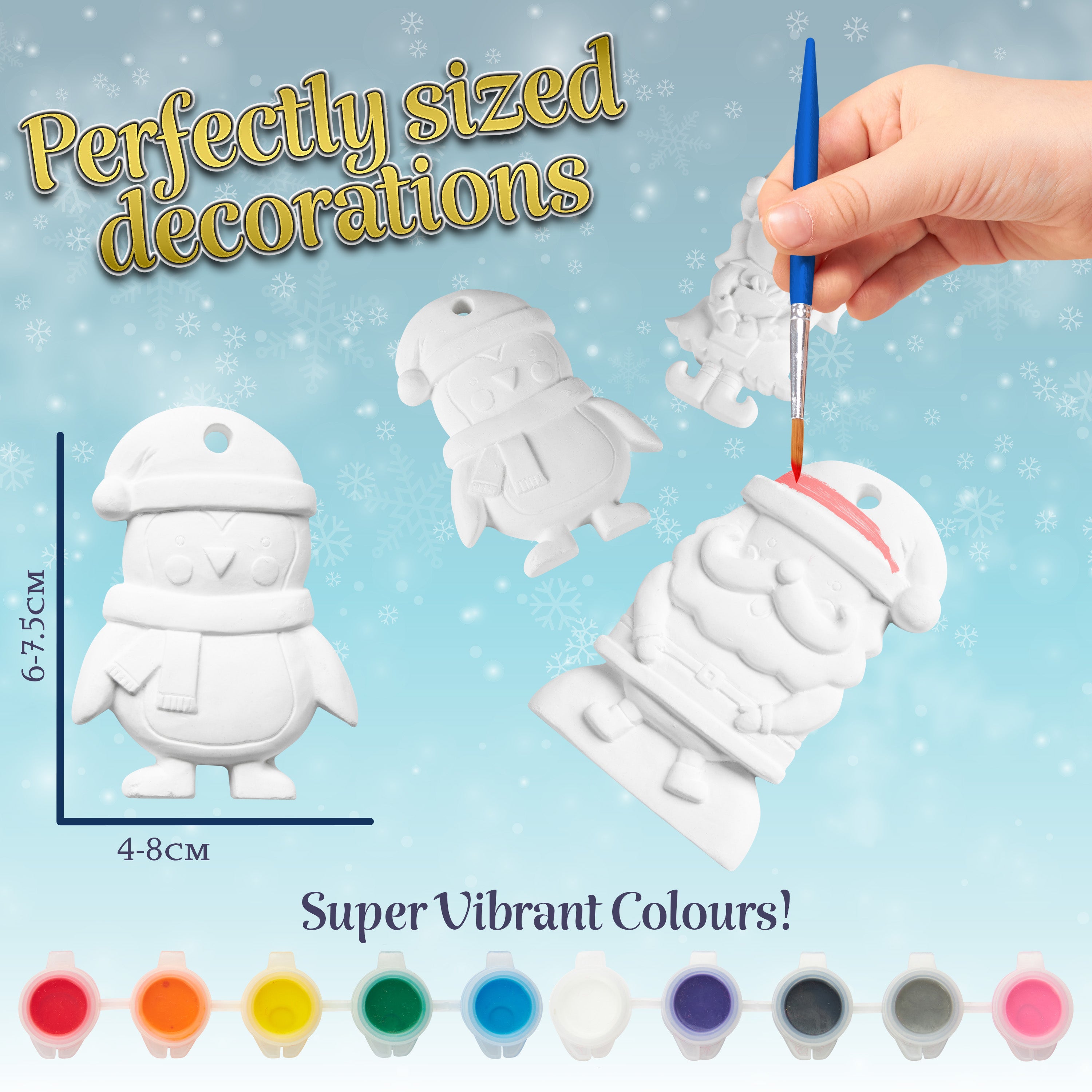 KreativeKraft Kids Paint Your Own Christmas Decorations Set -  Painting Set (Set of 8) - Get Trend