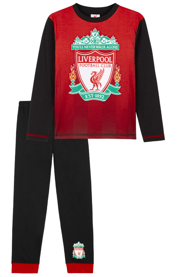 Liverpool F.C. Boys Pyjamas, Cotton Long Sleeve Pjs 4-14 Years - Get Trend