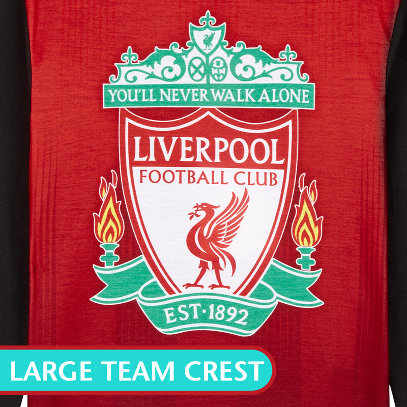 Liverpool F.C. Boys Pyjamas, Cotton Long Sleeve Pjs 4-14 Years