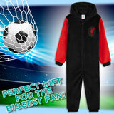 Liverpool F.C. Boys Pyjamas, Fleece Boys Onesie, Super Soft Hooded Sleepsuit