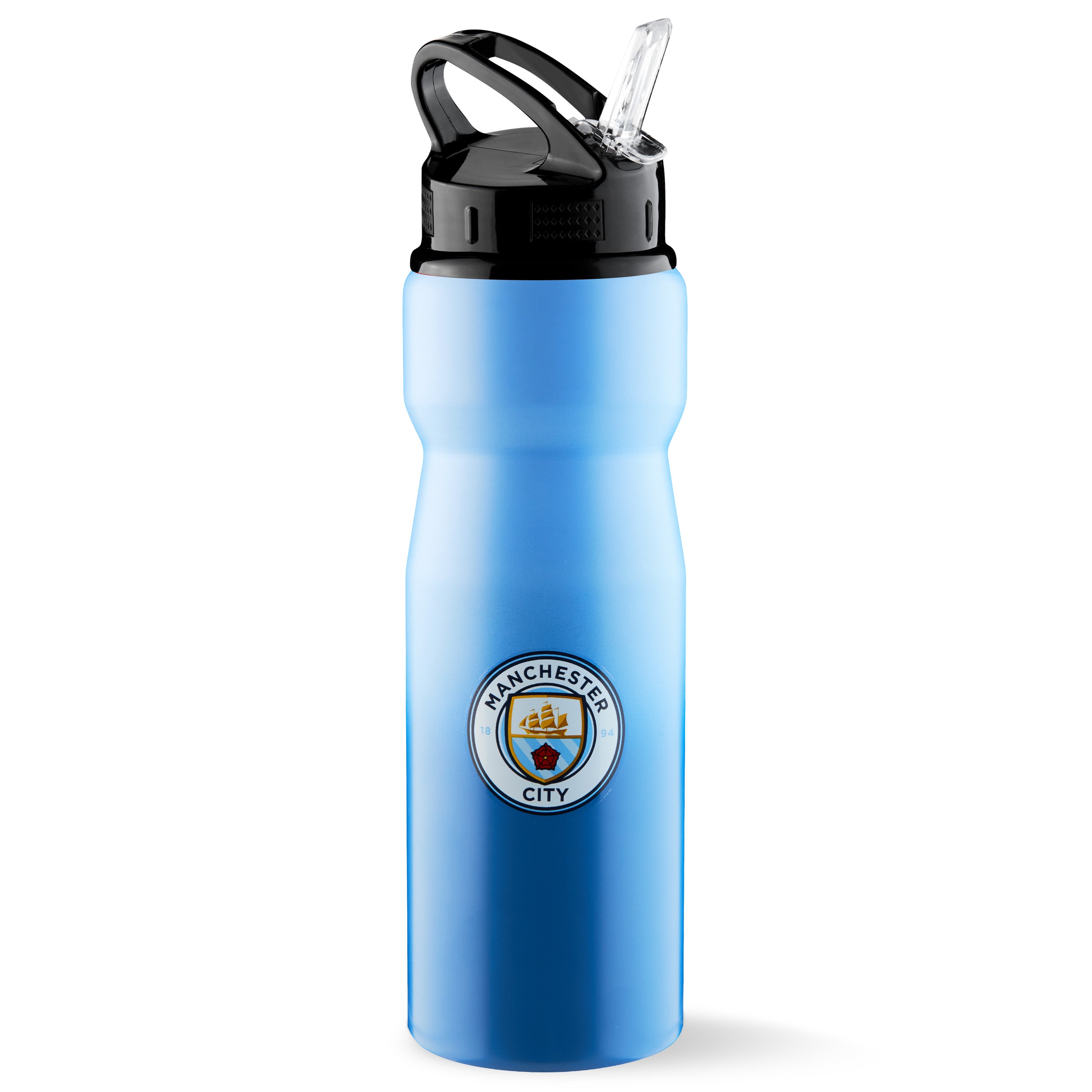 MANCHESTER CITY FC Water Bottle with Straw Metal Water Bottle Football Fans - Get Trend