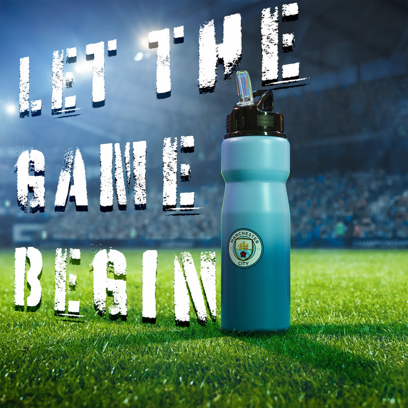Manchester City FC Water Bottle with Straw - Get Trend