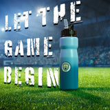 MANCHESTER CITY FC Water Bottle with Straw Metal Water Bottle Football Fans - Get Trend