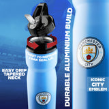 MANCHESTER CITY FC Water Bottle with Straw Metal Water Bottle Football Fans - Get Trend