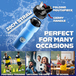 MANCHESTER CITY FC Water Bottle with Straw Metal Water Bottle Football Fans - Get Trend