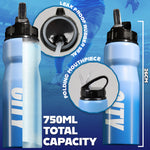 MANCHESTER CITY FC Water Bottle with Straw Metal Water Bottle Football Fans - Get Trend