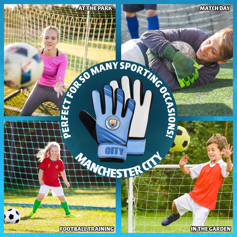 Manchester City F.C. Goalkeeper Gloves for Kids - Size 7 - Get Trend
