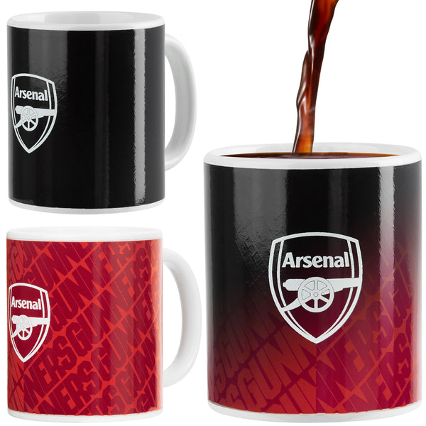 Arsenal F.C. Coffee Mug, 320ml Ceramic Heat Colour Changing Mug Supporters' Gear - Gifts for Him