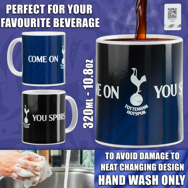 Tottenham Hotspur F.C. Coffee Mug, 320ml Ceramic Heat Colour Changing Mug - Gifts for Him