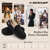 DUNLOP Moccasins Slippers Men Loafers Faux Fur Slippers Rubber Sole Memory Foam