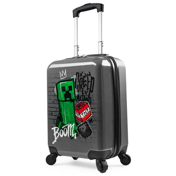 Minecraft Carry On Suitcase for Kids, Creeper Cabin Bag with Wheels - Get Trend