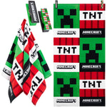 Minecraft Towel Kids Teens 2 Pegs Clips Beach Towel Soft Absorbent Bath Shower Creeper Swimming Towel 100% Cotton Quick Dry Holiday Essentials 140x70cm - Get Trend