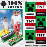 Minecraft Towel Kids Teens 2 Pegs Clips Beach Towel Soft Absorbent Bath Shower Creeper Swimming Towel 100% Cotton Quick Dry Holiday Essentials 140x70cm - Get Trend