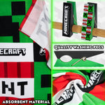 Minecraft Towel Kids Teens 2 Pegs Clips Beach Towel Soft Absorbent Bath Shower Creeper Swimming Towel 100% Cotton Quick Dry Holiday Essentials 140x70cm - Get Trend