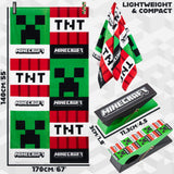 Minecraft Towel Kids Teens 2 Pegs Clips Beach Towel Soft Absorbent Bath Shower Creeper Swimming Towel 100% Cotton Quick Dry Holiday Essentials 140x70cm - Get Trend