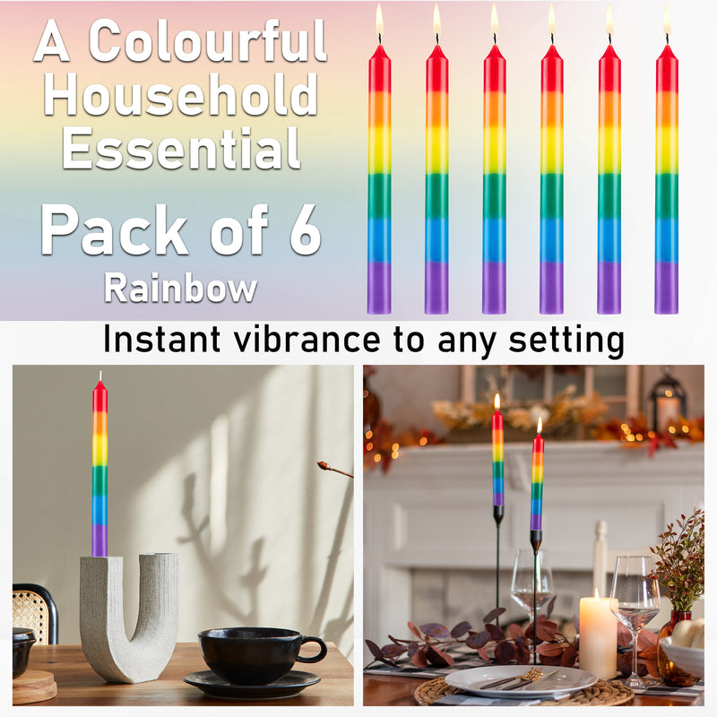 Deco Express Dinner Candles Pack of 6 - Multicolored - Get Trend