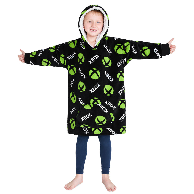 Xbox Fleece Blanket Hoodie for Boys and Teenagers - One Size