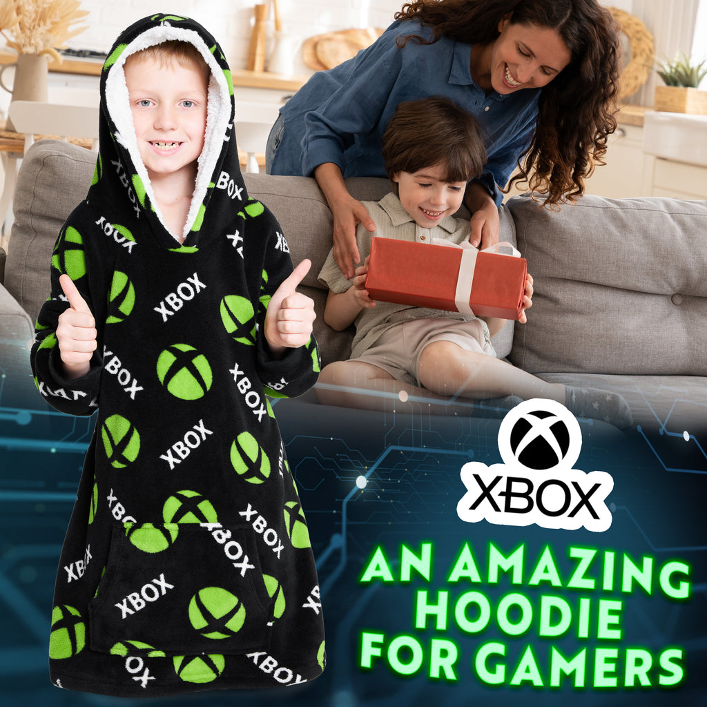 Xbox Robe Xbox Fleece Blanket Hoodie for Boys and Teenagers - One Size