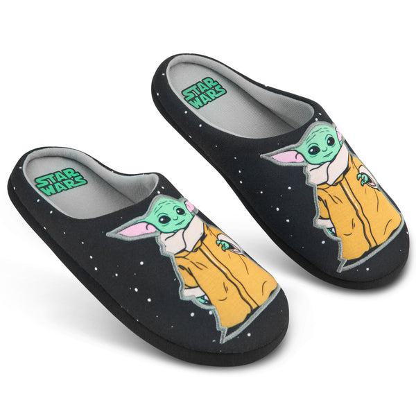 Disney Men's Slippers - Baby Yoda House Shoes