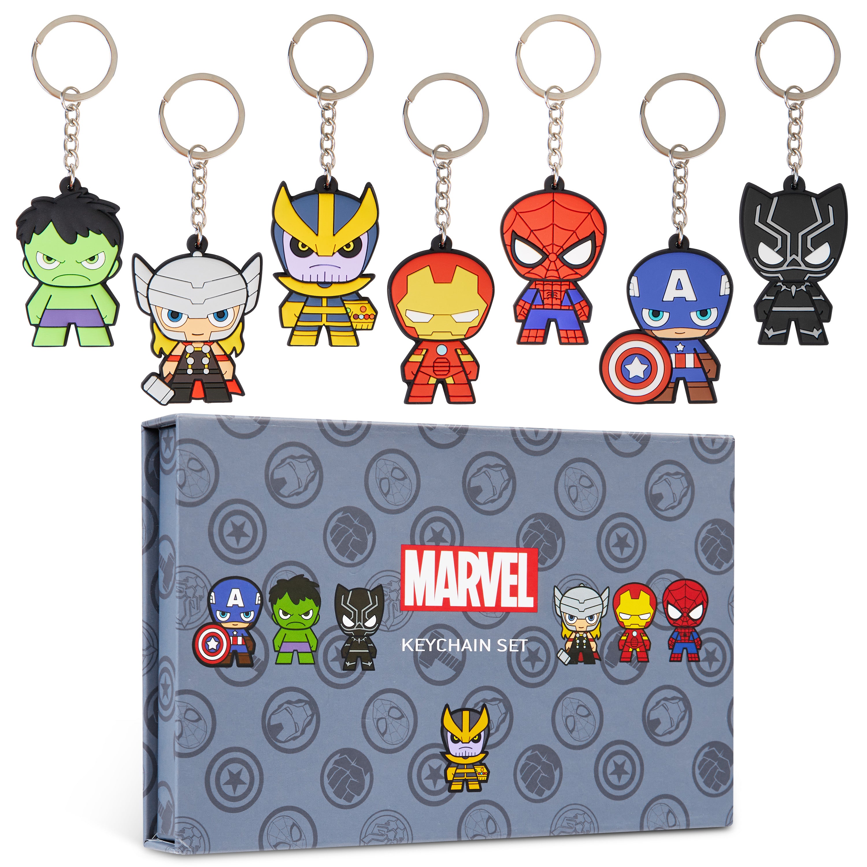 Marvel Keyrings - Avengers Keyrings 7 Pack Mini Figures Keyrings for K ...