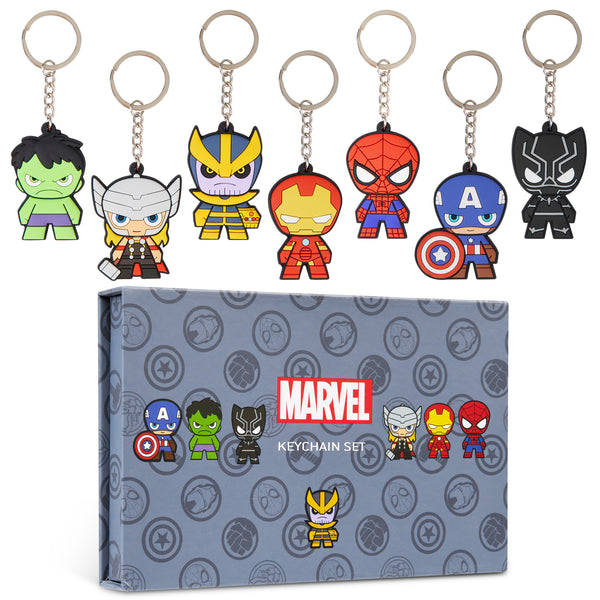 Marvel Keyrings - Avengers Keyrings 7 Pack Mini Figures Keyrings for Kids Avengers Gifts