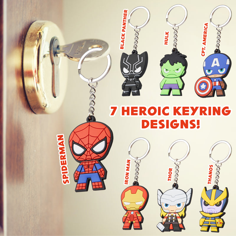 Marvel Keyrings - Avengers Keyrings 7 Pack Mini Figures Keyrings for Kids Avengers Gifts