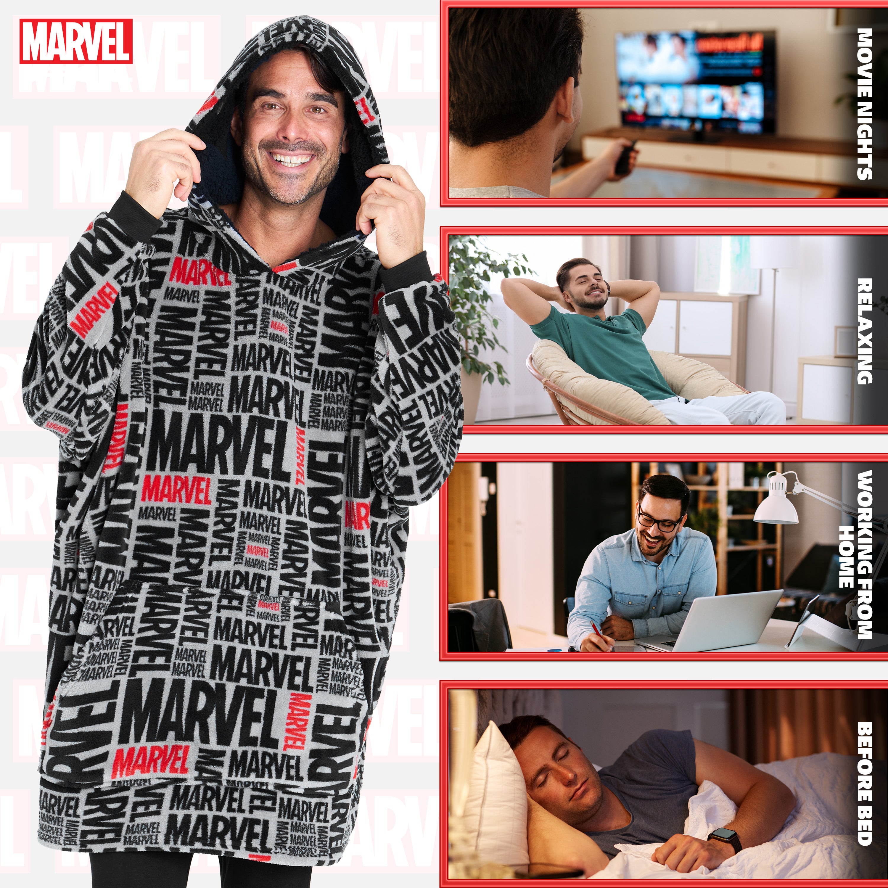 Marvel Oversized Hoodie Blanket for Men - Get Trend