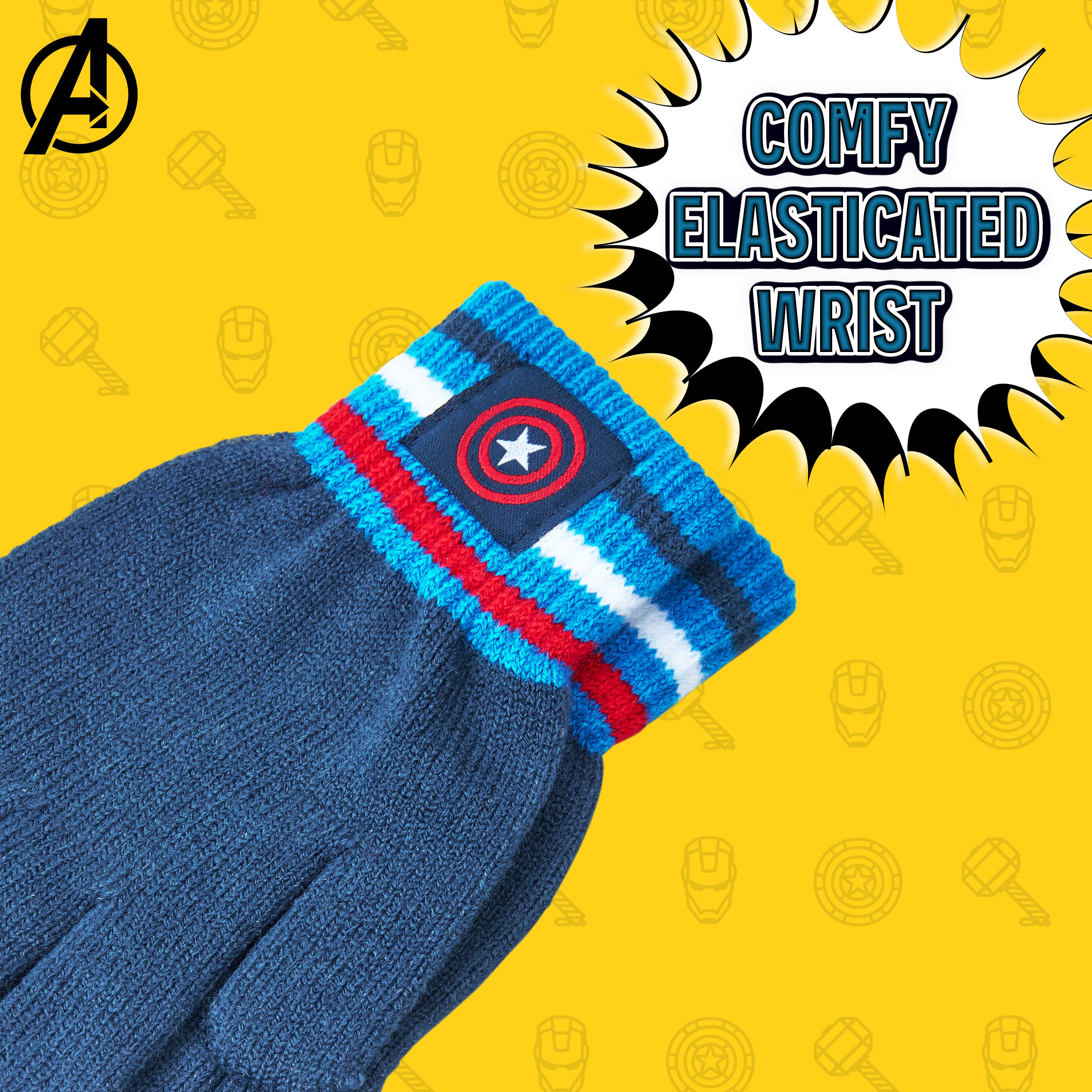 Marvel Beanie Hat Scarf and Gloves Set Kids - Avengers 3 Piece Winter Set - Get Trend