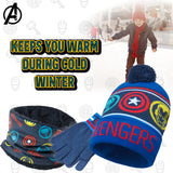 Marvel Beanie Hat Scarf and Gloves Set Kids - Avengers 3 Piece Winter Set - Get Trend