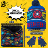 Marvel Beanie Hat Scarf and Gloves Set Kids - Avengers 3 Piece Winter Set - Get Trend