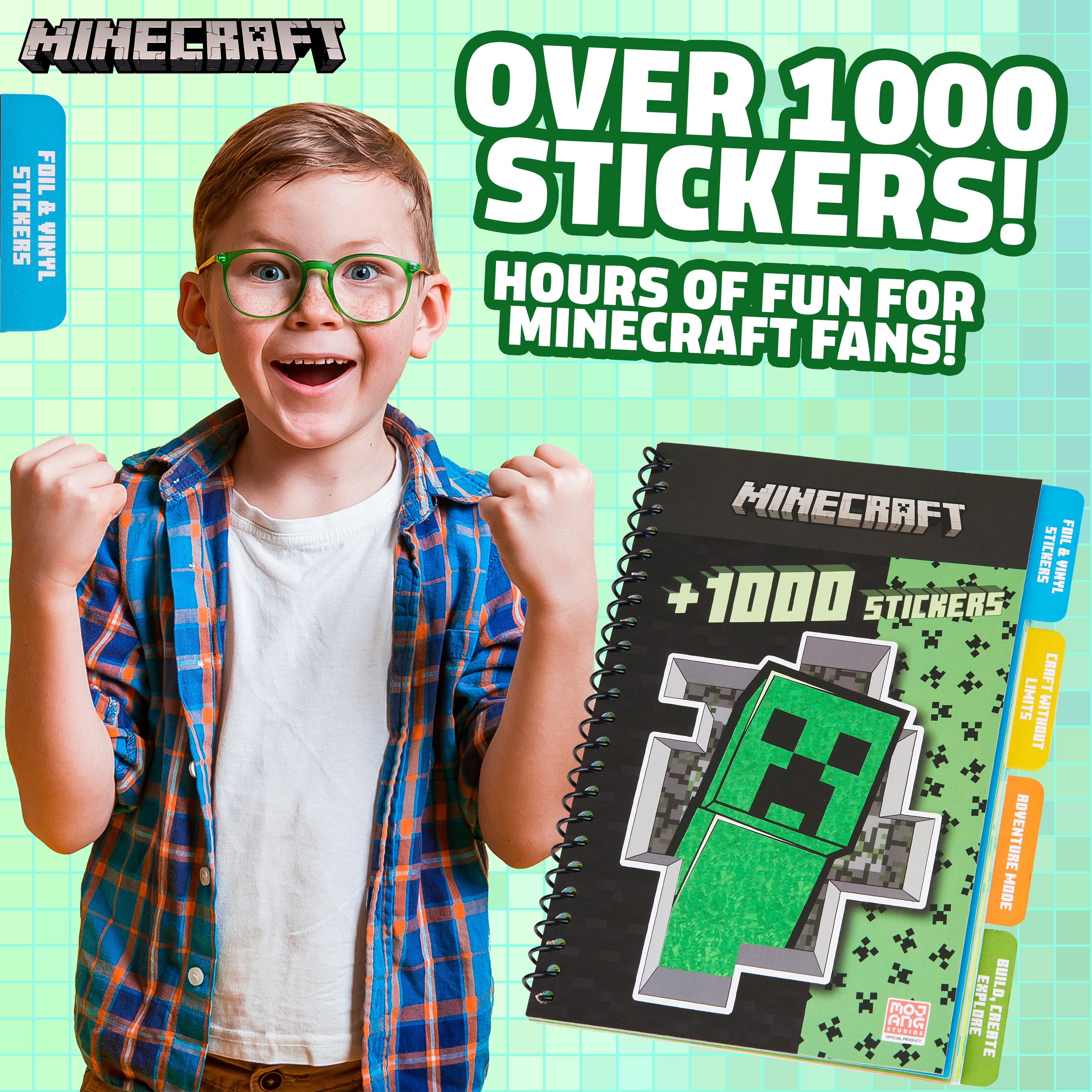 Minecraft Sticker Book for Kids with with 28 Sheets and 1000 Stickers ...