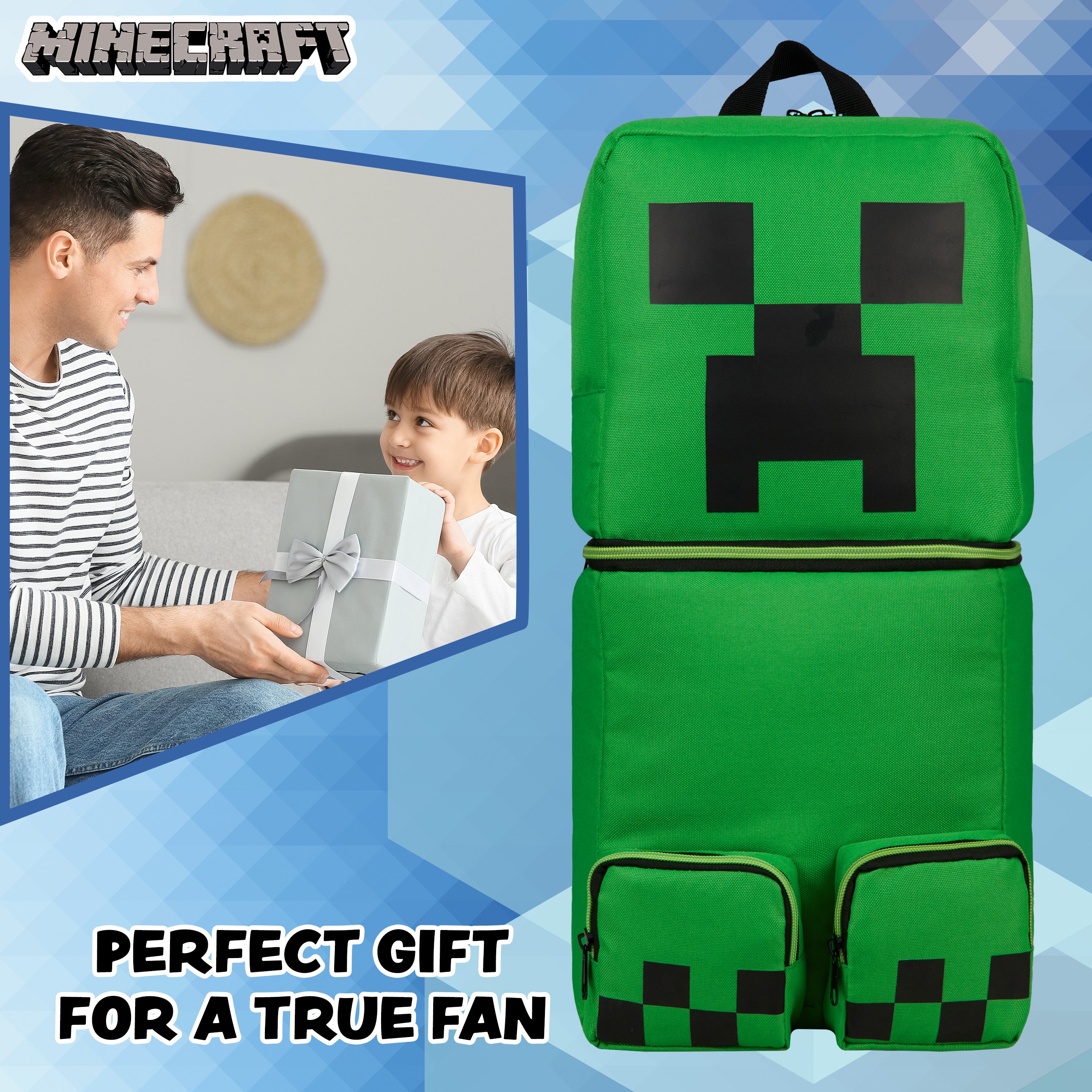 Minecraft Children's Backpacks for Boys, Creeper Green Rucksack - Get Trend