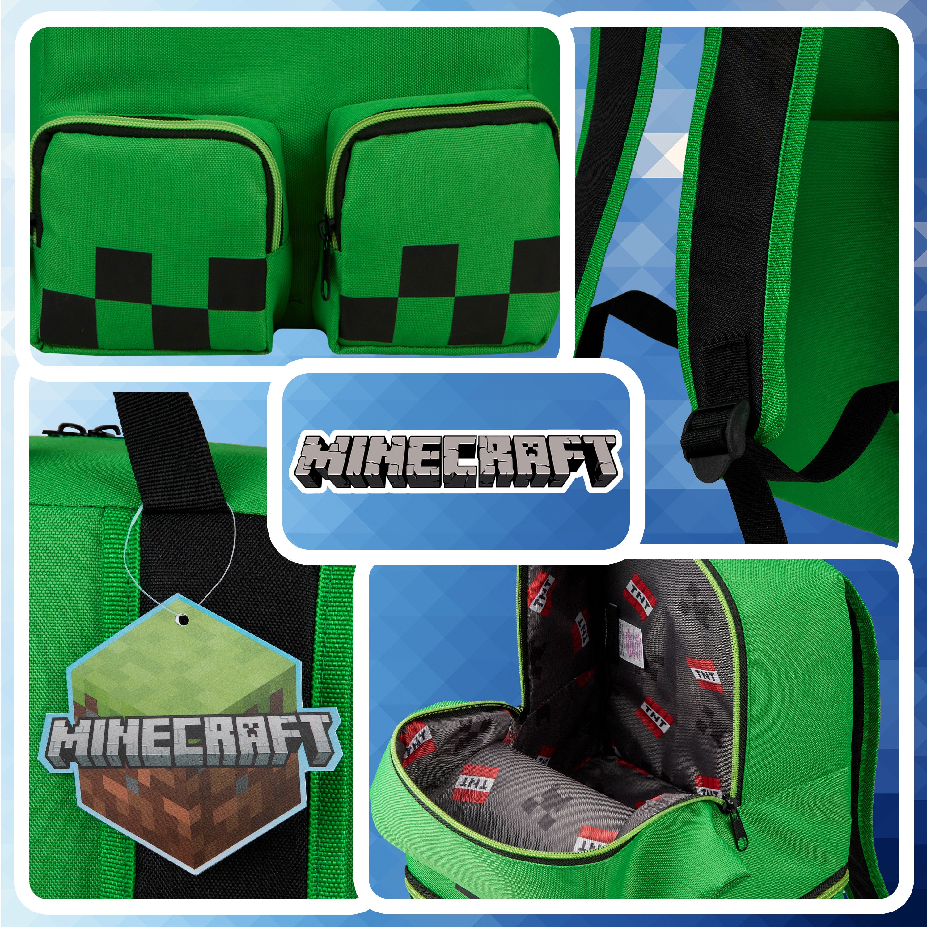 Minecraft Children's Backpacks for Boys, Creeper Green Rucksack – Get Trend