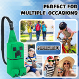 Minecraft Crossbody Bag for Boys Teens Creeper Sling Bag with Compartments