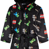 Minecraft Dressing Gown for Boys, Fluffy Fleece Bathrobe Kids Teens - Get Trend