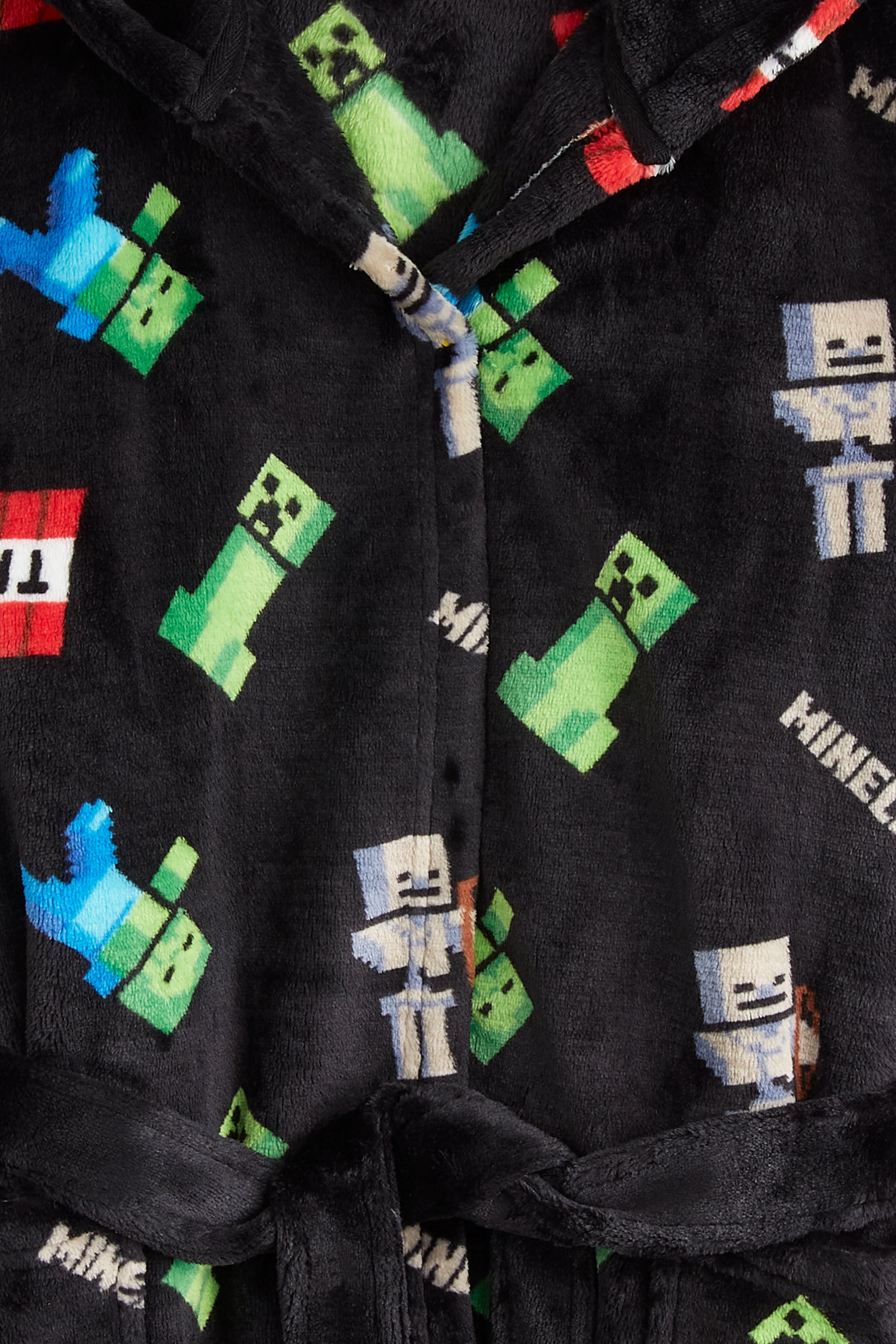 Minecraft Dressing Gown for Boys, Fluffy Fleece Bathrobe Kids Teens - Get Trend