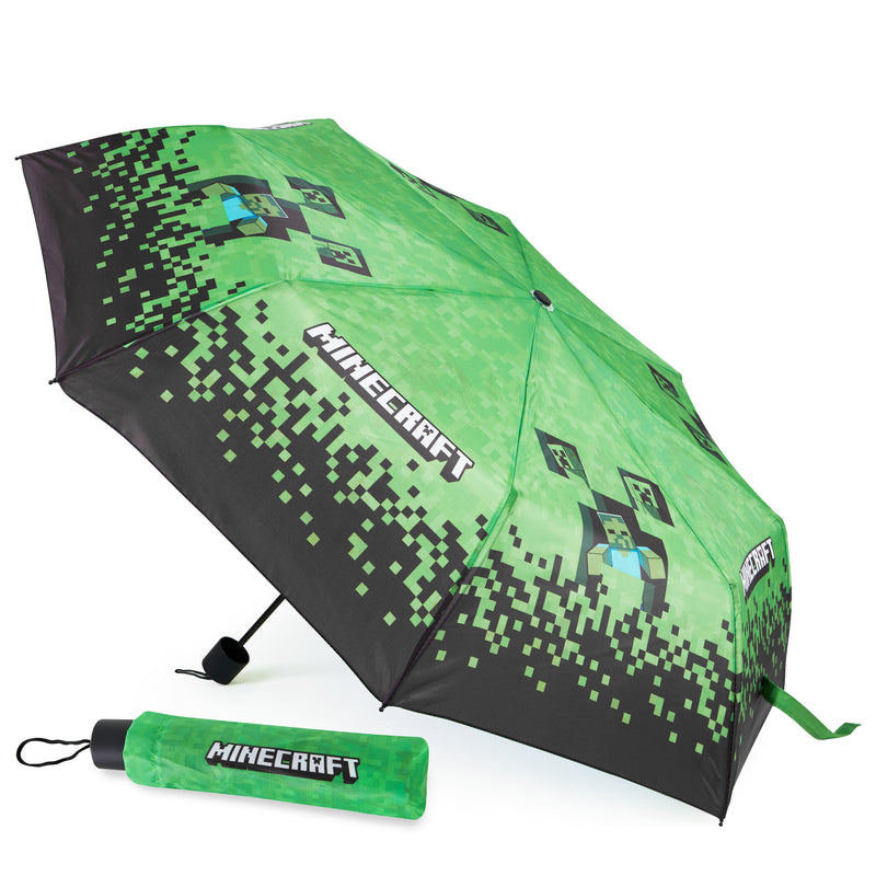 Minecraft Telescopic Umbrella - Folding Umbrella Lightweight for Travel School