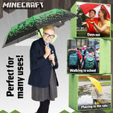 Minecraft Telescopic Umbrella - Folding Umbrella Lightweight for Travel School