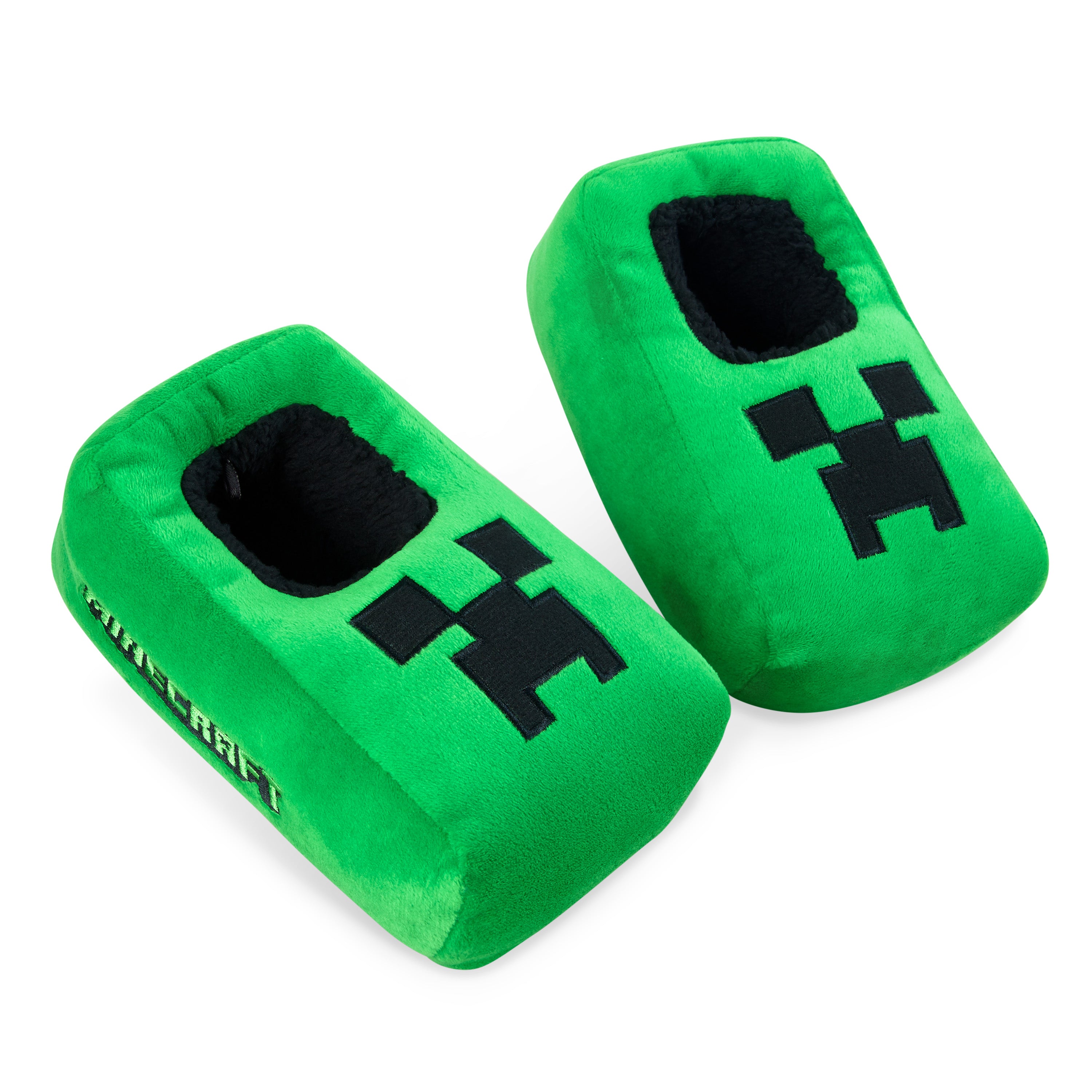 Minecraft Boys Slippers, Cosy Creeper Indoor House Shoes - Gamer Gifts ...