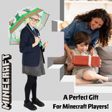 Minecraft Stick Umbrella for Kids, Transparent Clear Dome with J-Shaped Handle