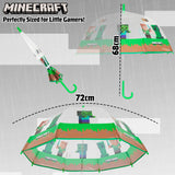 Minecraft Stick Umbrella for Kids, Transparent Clear Dome with J-Shaped Handle